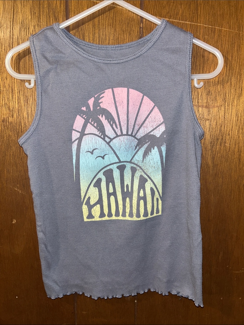 5/$20 SO | Hawaii Graphic Tank with Pastel Sunset